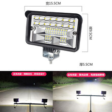 货车LED射灯大视野散光12伏24V汽车超亮倒车灯工程铲叉车电动车农用车前照大灯改装雾灯强弱光远近光 散光大视野4寸远近全白光 经典黑 散光
