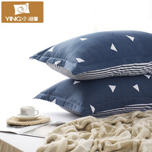 迎馨家纺 全棉亲肤枕套高支高密斜纹印花枕头套袋1个 48*74cm 爱巢