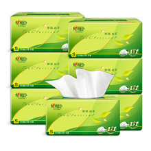 心相印 抽纸茶语丝享面巾纸3层加厚130抽*6包 无香型餐巾纸 心心相印家用卫生纸巾整箱实惠