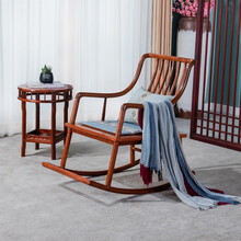 苏汀小镇红木家具非洲花梨（学名：刺猬紫檀）实木摇椅躺椅家用客厅禅意逍遥椅仿古老人椅休闲椅摇摇椅Q 摇椅 长64*坐宽66*坐高44cm