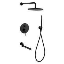 十年质保 科勒全铜黑色暗装淋浴花洒套装入墙式恒温北欧隐藏花洒家用酒店 冷热3功能