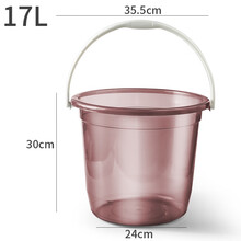 透明家用手提水桶学生宿舍加厚塑料桶大号储水桶洗澡洗衣桶 透明灰色浅棕色L