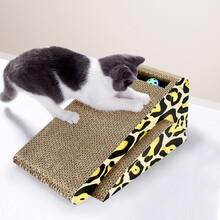 茨格曼 猫抓板猫玩具 猫爪板猫窝磨爪器瓦楞纸猫抓垫磨抓猫窝防猫抓沙发保护猫咪用品 多功能三角铃铛猫爪板 *