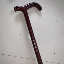 新款实木拐杖老人防滑老年人一体拐棍防滑手杖木质拄手棍轻便助步器 带灯款大把手咖啡色1个脚垫