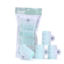 花川秀空气八字刘海卷发筒卷发夹大波浪卷小卷内扣卷发器塑料自粘魔法美发工具 自粘卷发器中号+夹子（4个装）