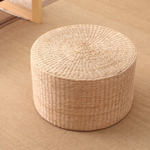 茵思宛 草编垫子圆形蒲团地上家用榻榻米坐垫日式加厚打坐垫禅修垫蒲坐墩 蒲草原色（高30cm） 60X60CM