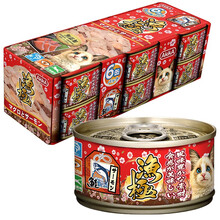 超市	渔极（AkikA）猫罐头泰国进口猫湿粮宠物猫零食成幼猫罐头 ay22金枪鱼+三文鱼80g*6罐