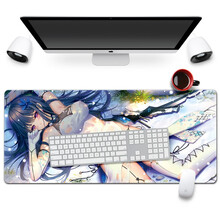 镇魂歌鼠标垫超大卡通动漫游戏二次元可爱女生加厚锁边学生办公电脑键盘垫定制订做电竞桌垫 紫瞳 300x700x3mm