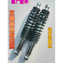电动车液压后减震器电摩改装避震器配件一对加粗弹簧防水防沙电动车后减震器 加粗 孔距25cm一对