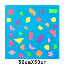 泡沫积木 幼儿园益智区墙面玩具泡沫拼图积木背景墙形状配对儿童墙壁贴游戏 蓝色几何