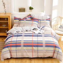 钥月 全棉被套单件学生宿舍单双人床被罩 床品单件被套纯棉 朗格 1.8米床四件套（被套200*230）