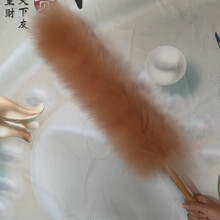 羊毛掸子加密纯羊毛掸鸡毛掸子除尘家用打扫清洁家务工具不掉毛车用可水洗 豆沙色毛加长款手柄22  毛区48