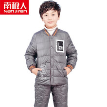南极人儿童羽绒内胆上衣男童加厚保暖羽绒服外套中大童男孩学生秋冬季外穿上衣校服内搭童装 17麻灰上衣 130（建议身高110-120CM