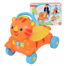 费雪狮子学步车宝宝2合1多功能四轮手推车音乐早教防侧翻儿童玩具 二合一老虎学步车双语CDC21