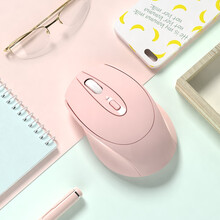 余音 2 充电 静音 游戏 男女生可爱 适用苹果小米华为联想等笔记本（无线鼠标 鼠标无线 蓝牙鼠标） 222—粉色 单模电池版