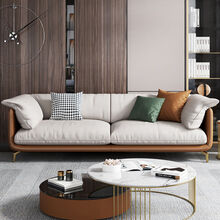 意式真皮办公沙发茶几组合简约现代北欧接待室会客区休闲商务办公室沙发三人位 三人位(加厚西皮)