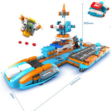 布鲁可积木 百变布鲁克海陆空护卫系列儿童大颗粒积木拼装玩具 男女孩益智拼插玩具生日礼物 蓝鲸号航空母舰61251