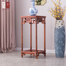 比艺红木家具非洲花梨（学名：刺猬紫檀）中式花架实木客厅盆景架古董架置物架古典明式家具 尺寸：41*41*88cm