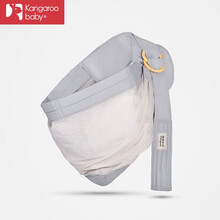 袋鼠仔仔 婴儿背带背巾西尔斯新生儿四季多功能透气背袋前抱式传统老式轻便神器 【透气款】灰色+送收纳袋 均码