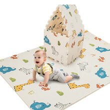 澳乐 宝宝拼接爬行垫婴儿童爬爬垫环保XPE加厚爬行毯地垫 森林乐园+趣味字母120*180*2cm AL1918082607