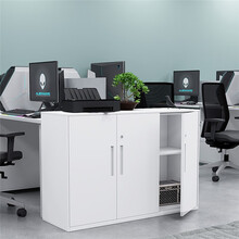 富路达 1.2米长 纯白钢制文件柜铁皮柜办公档案资料柜带锁财务凭证柜拆装柜窄边三门矮柜800高