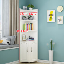 转角柜墙角柜三角形角柜拐角边角角落收纳客厅卧室边柜柜子 暖白色40*40*184 组装
