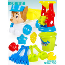 儿童沙滩玩具套装海边城堡沙漏铲子和桶宝宝玩沙子挖沙决明子工具玩雪玩具 小狗车配沙漏11件套