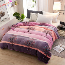 加厚保暖法兰绒珊瑚绒被套单件加绒学生宿舍单双人 幸运树 150*200