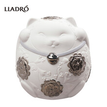 LLADRO雅致 招财猫II双喜临门 瓷偶 哑光银彩