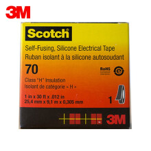 3M Scotch 70# 硅橡胶自融带 耐高温自融抗电弧胶带 25.4mm*9.1m*0.305mm