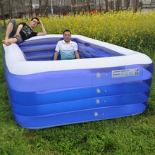 儿童充气游泳池大型成人加厚游泳池家用儿童折叠游泳池成人家庭收纳海洋球池婴幼儿室内游泳桶加厚洗澡池 特厚4.28米三层实用套餐