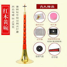 管艺 天津唢呐乐器红木乌木D调全套成人初学红白喜事喇叭 红木 D调黄碗 (六大赠品)