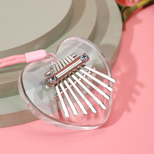 AUV光墨17音键卡林巴拇指琴可爱水晶小熊母子琴透明五指琴水晶小河马招财猫小心心 水晶小心心（8音）