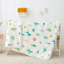 达卡尼新生婴儿床单被套纯棉单件幼儿园被子套 儿童宝宝小被罩全棉纱布 沙漠仙人掌 单被套100*120