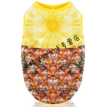 狗狗初秋衣服泰迪比熊博美幼犬宠物猫咪兔子夏季薄款网眼背心 白色 3D菠萝 XS建议2斤左右