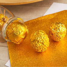 瑞雪嘉洁  金色巧克力锡纸铝箔包装纸芝麻丸光面细格纹橘皮纹不掉色金箔锡纸 金色细格纹橘皮纹光面定制