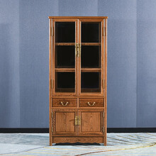 承古堂红木家具非洲鸡翅木（学名：非洲崖豆木）酒柜实木新中式酒橱架玻璃展示柜紫砂壶柜O 单个：长78*宽36*高176cm