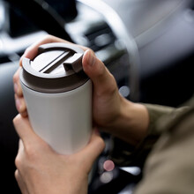 探寻家车载杯烧水杯 车载加热杯 电热水杯通用汽车用热水器 烧水壶保温杯 灰绿色
