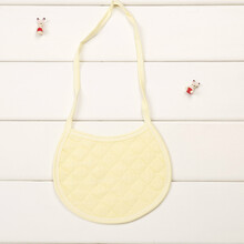 银珊瑚 婴儿口水巾围嘴围兜宝宝棉质口水巾纯色吸水3条装 黄色 3条装