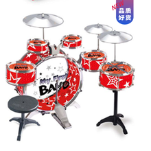 大号架子鼓儿童初学者爵士鼓玩具乐器1-3-6岁9男孩宝宝敲打鼓生日礼物抖音网红同款 大豪华六鼓三镲(红色) 送凳子+鼓谱+鼓带