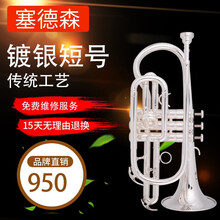 塞德森 降B调短号乐器 手掌号便携式袖珍小号乐器 专业初学考级乐队演奏 乐队大师镀银款