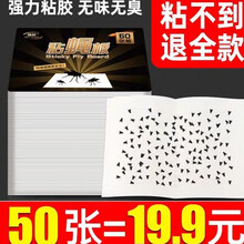 粘蝇纸苍蝇贴强力粘蝇板杀手神器沾蝇蚊子灭蝇子捕捉器家用一扫光 50张（1包）