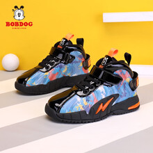 超市	
巴布豆童鞋男童二棉鞋小童2020冬季新款加绒中大童休闲儿童运动鞋206505933 黑桔红 33