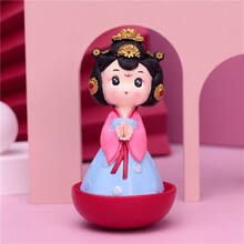 大唐不夜城不倒翁小姐姐同款人遇摆件西安纪念品娃娃送老外礼品 1088-3A彩衣佛珠小姐姐  中小