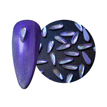 云钻美甲钻网红爆款极光平底幻彩透紫异形钻超闪水钻奢华百搭指甲饰品 6#水滴（2*6mm）20颗装