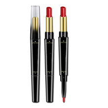 欧丽丝口红笔+唇线笔女防水不易脱色勾线唇笔哑光画口红 口红笔女防水持久不脱色勾线唇笔哑光女学生双头自 03#橘红色