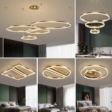 VVS美学灯 2021新款全铜轻奢吊灯客厅灯现代简约大气灯饰网红卧室灯北欧灯具组合全屋套餐 小三室两厅无极调光+遥控【 包安装到手价5888】