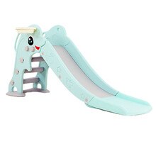小儿滑梯 迷你折叠家用6--10岁儿童滑梯室内家玩小孩的小儿童滑梯加长加宽MSY 海豚蓝款【加高扶手】+底座+球框+感应音乐