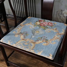 乐唯仕 新中式红木沙发椅子坐垫实木家具餐椅垫加厚防滑四季通用软垫现代中式圈椅太师椅座椅垫海绵垫座垫 洛丽塔-蓝 50cm*50cm(含3cm海绵垫)