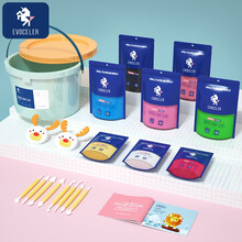 英国伊维诗乐 EVOCELER粘土彩泥橡皮泥超轻黏儿童节手工益智礼物安全启蒙DIY玩具套装 蓝色桶-8色125克袋装套装【8件工具+说明书】